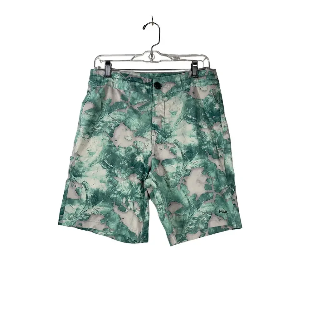 Huk Performance Fishing Pursuit Mossy Oak Fracture Board Short Size 30